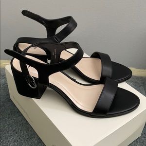 Black heeled sandals- never worn